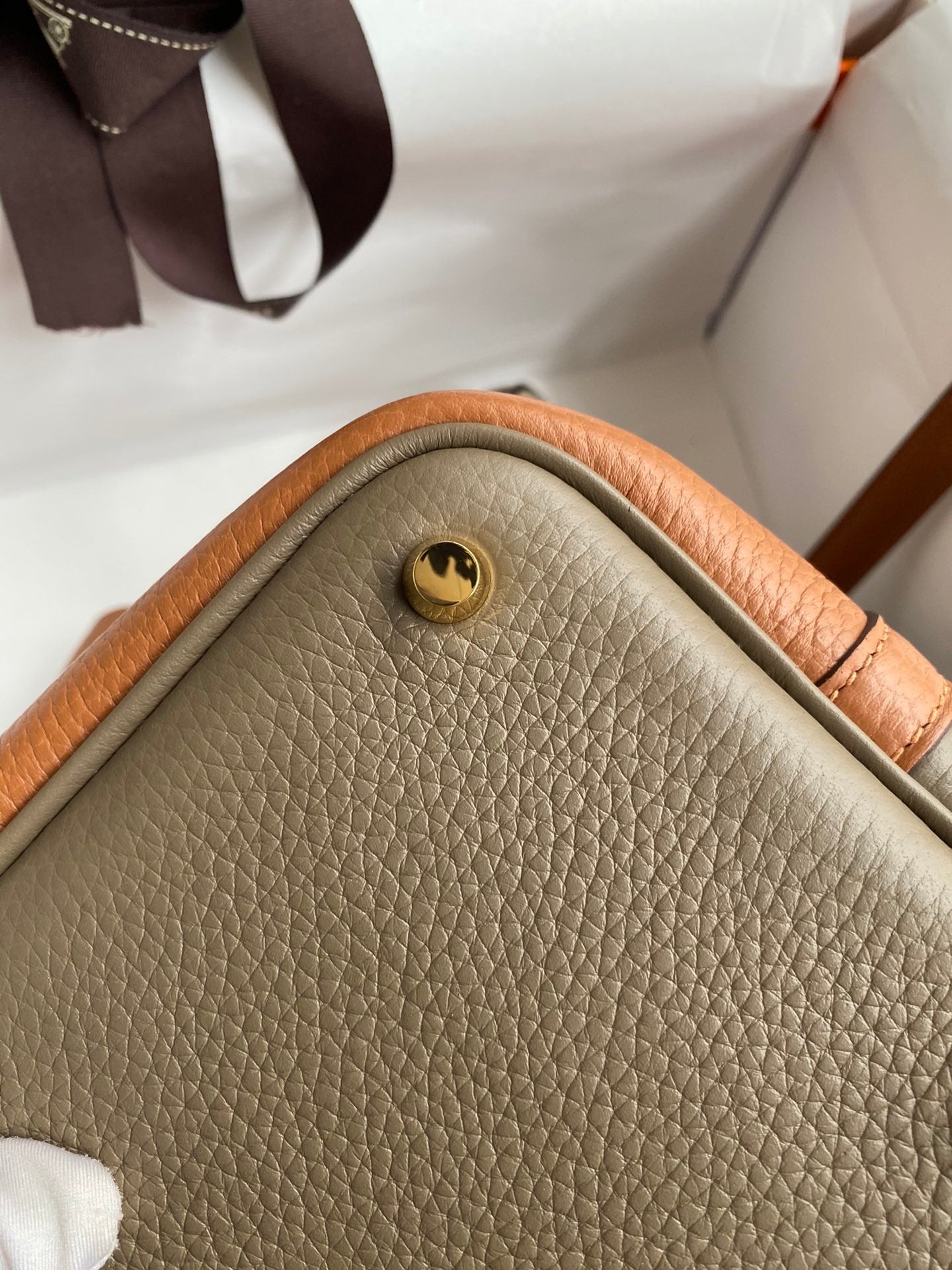 Hermes Picotin Lock 18 Bicolor Leather Handbag - Etoupe & Gold