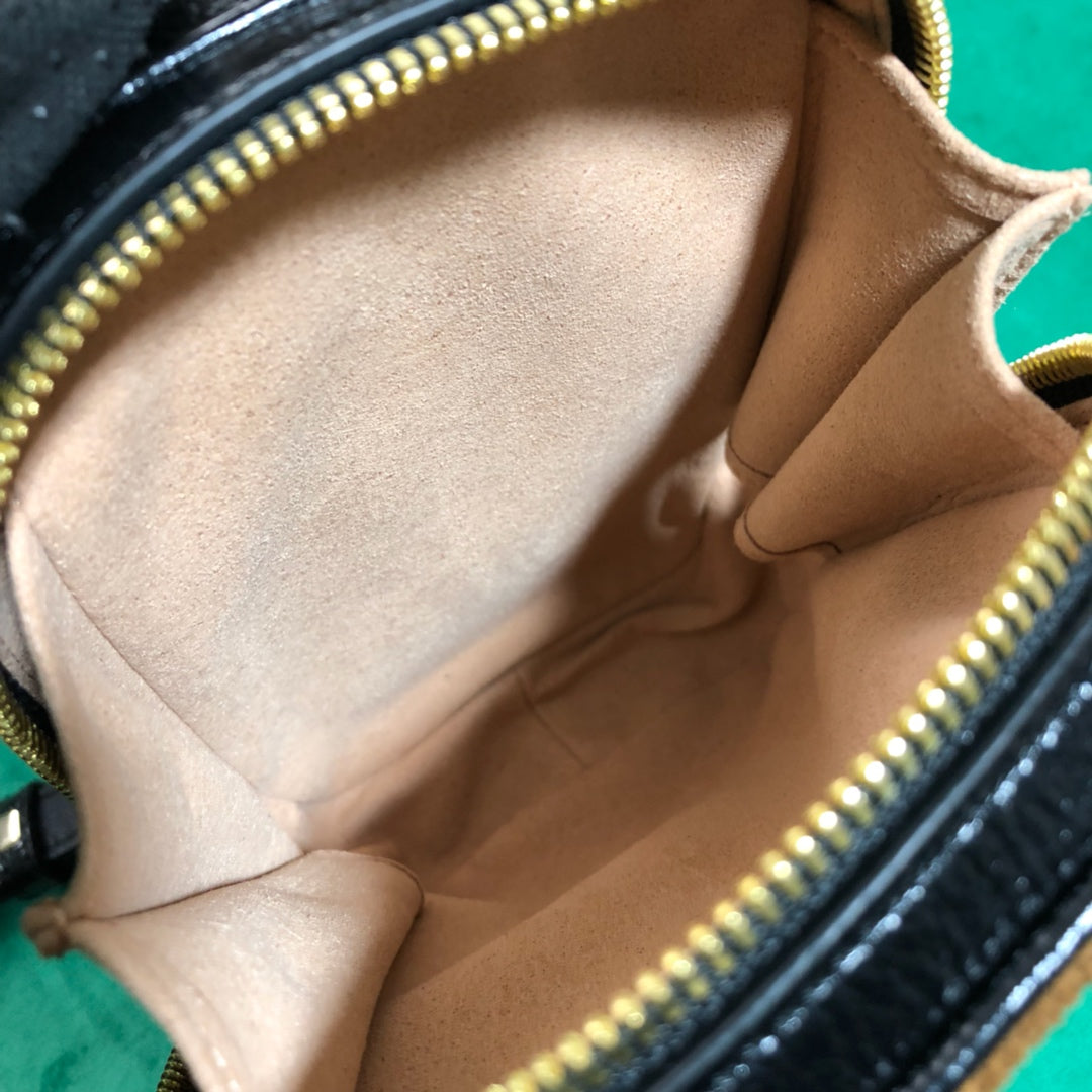 Gucci Vintage Brown Suede and Leather Mini Shoulder Bag with Web Stripe