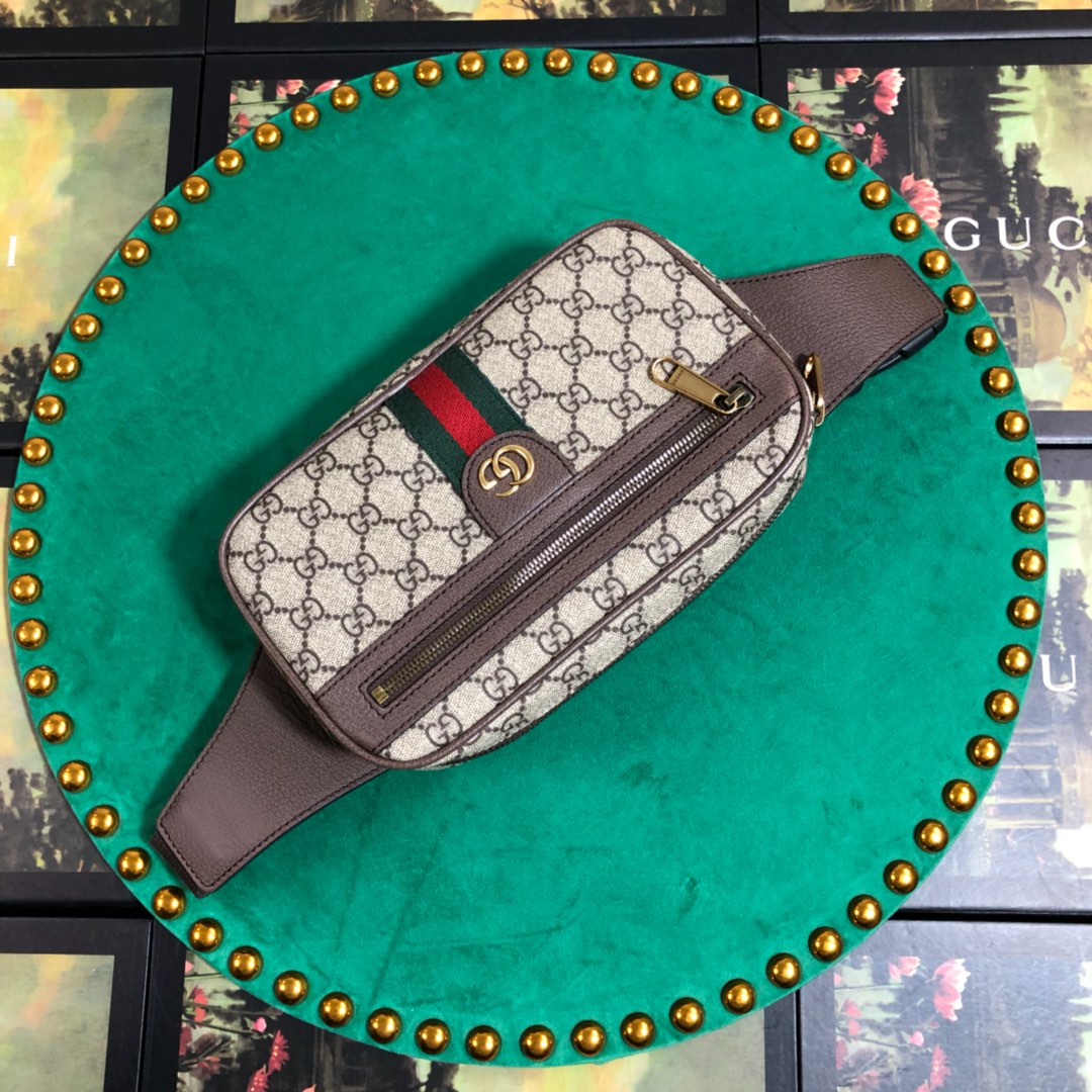 Gucci Ophidia Small Belt Bag in GG Supreme Canvas with Web Detail