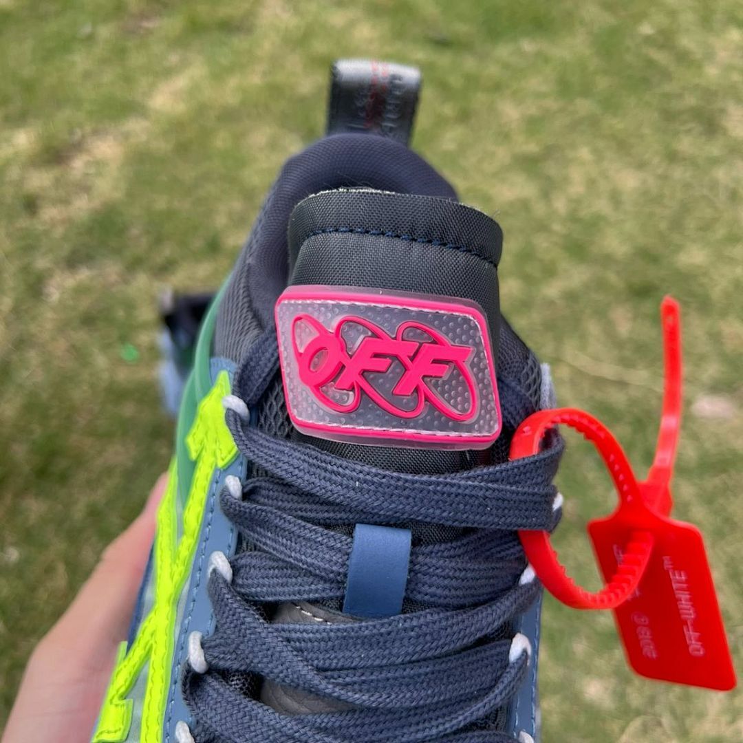 Off-White ODSY-1000 Sneakers Navy Blue Grey Neon Green