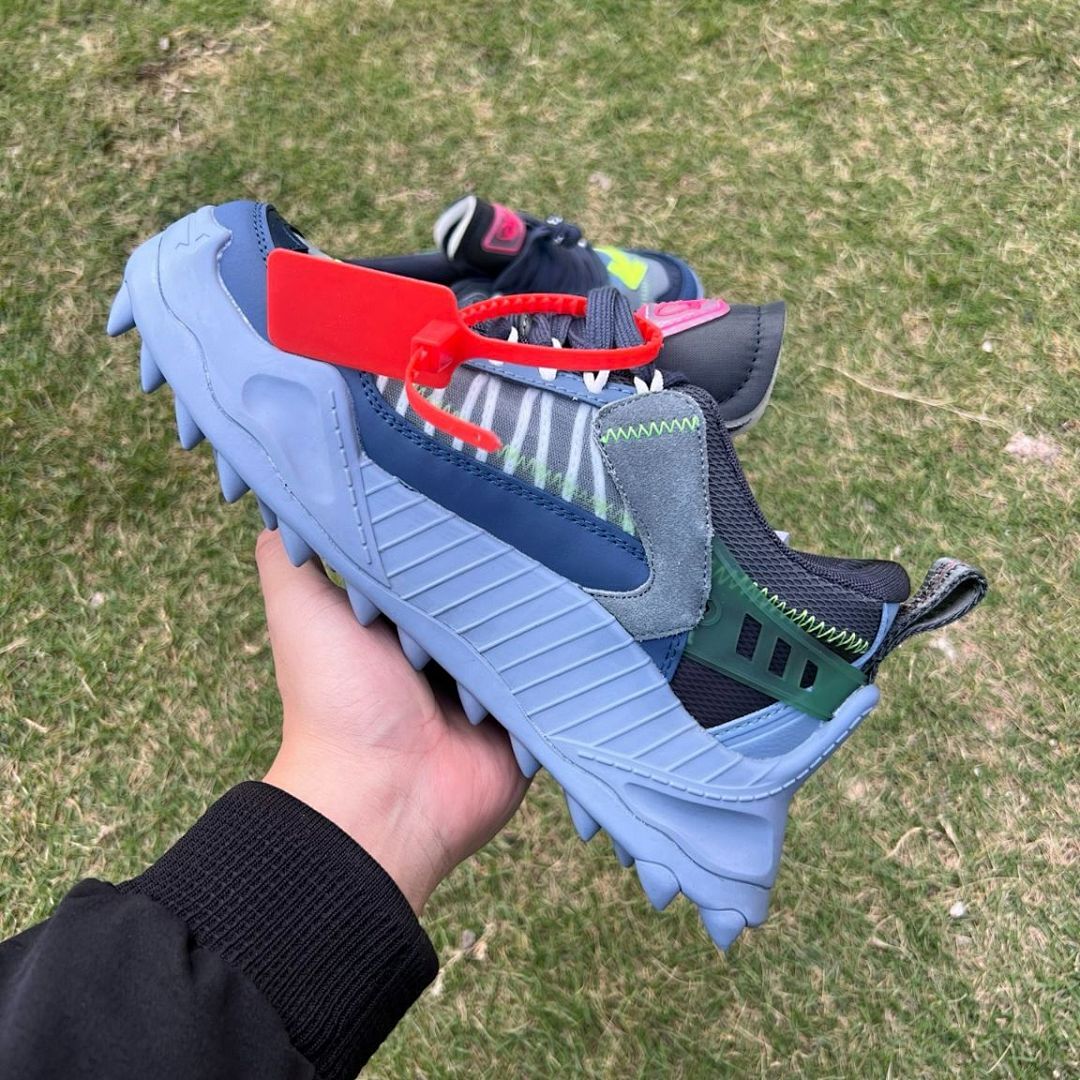 Off-White ODSY-1000 Sneakers Navy Blue Grey Neon Green