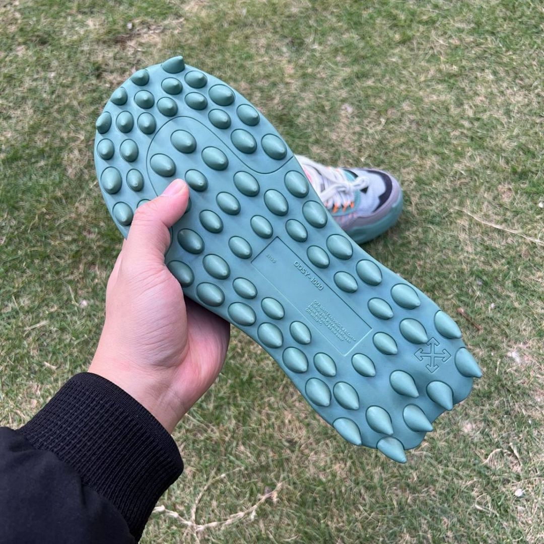Off-White ODSY-1000 Mint Green Grey Black Chunky Trail Running Sneakers