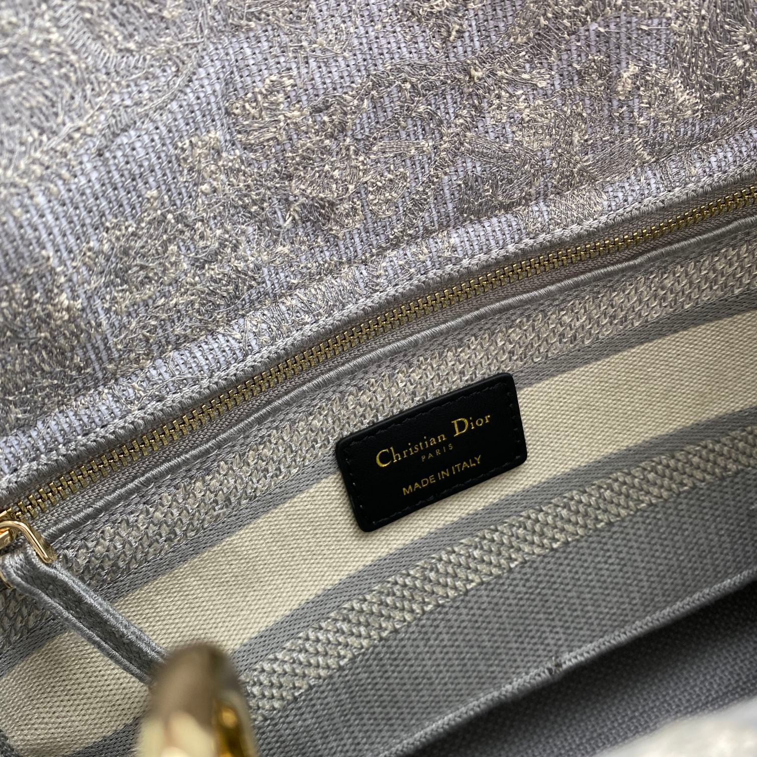 Christian Dior Medium Lady D-Lite Bag - Grey Toile de Jouy Reverse Embroidery