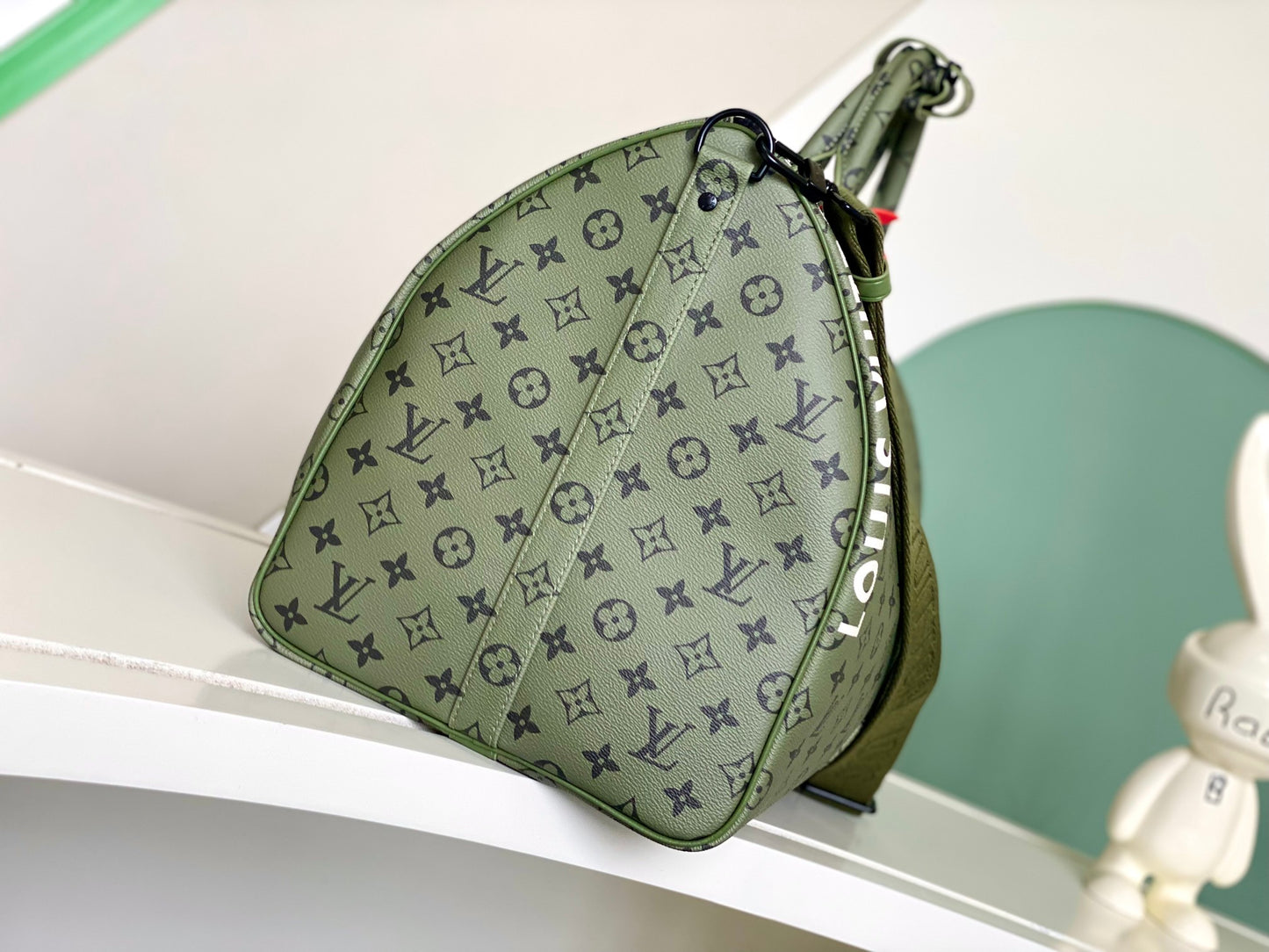 Louis Vuitton Keepall Bandoulière 50 Olive Green Monogram Canvas Duffle Bag