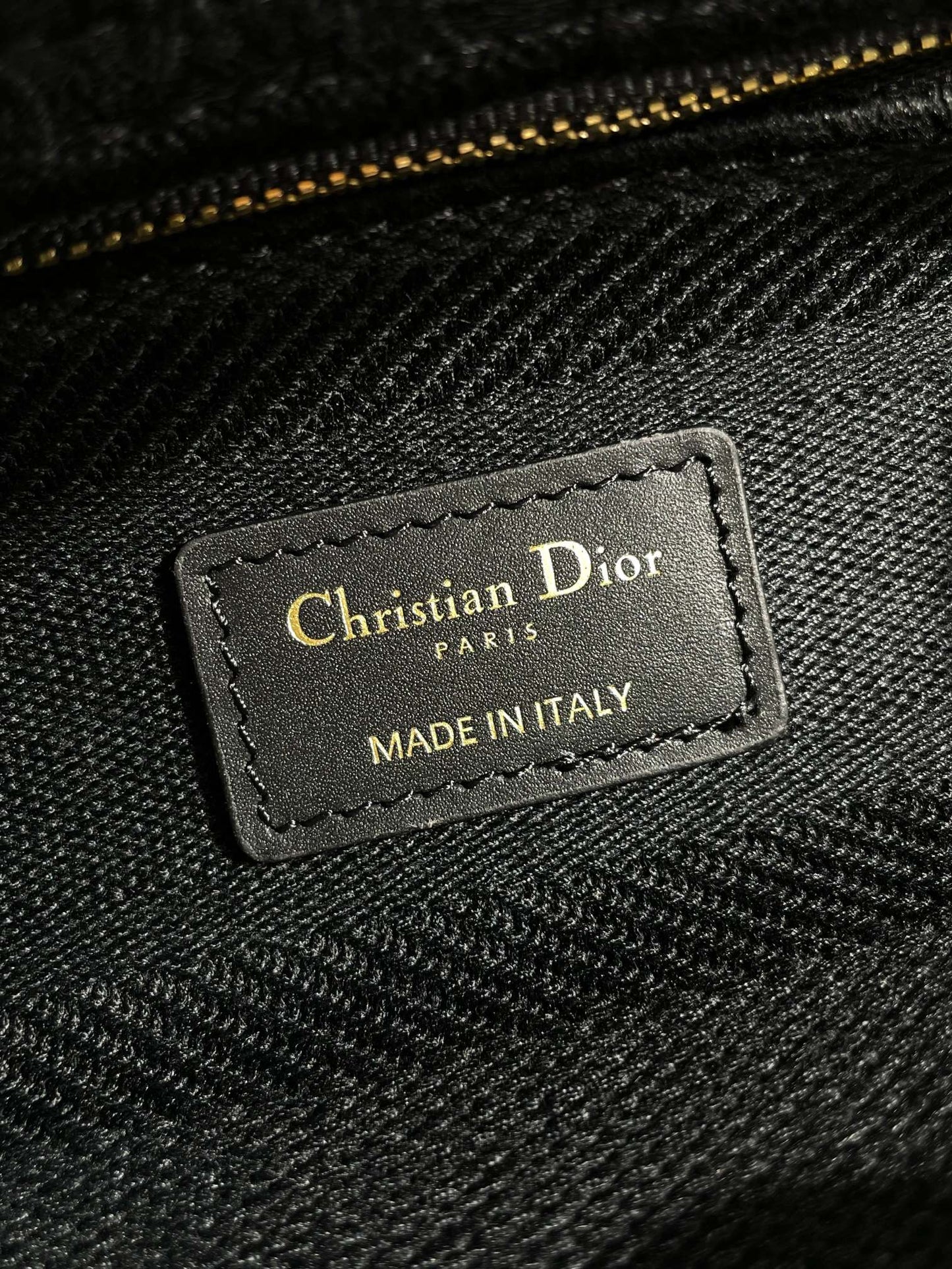 Christian Dior Medium Lady D-Lite Bag in Black Embroidered Canvas