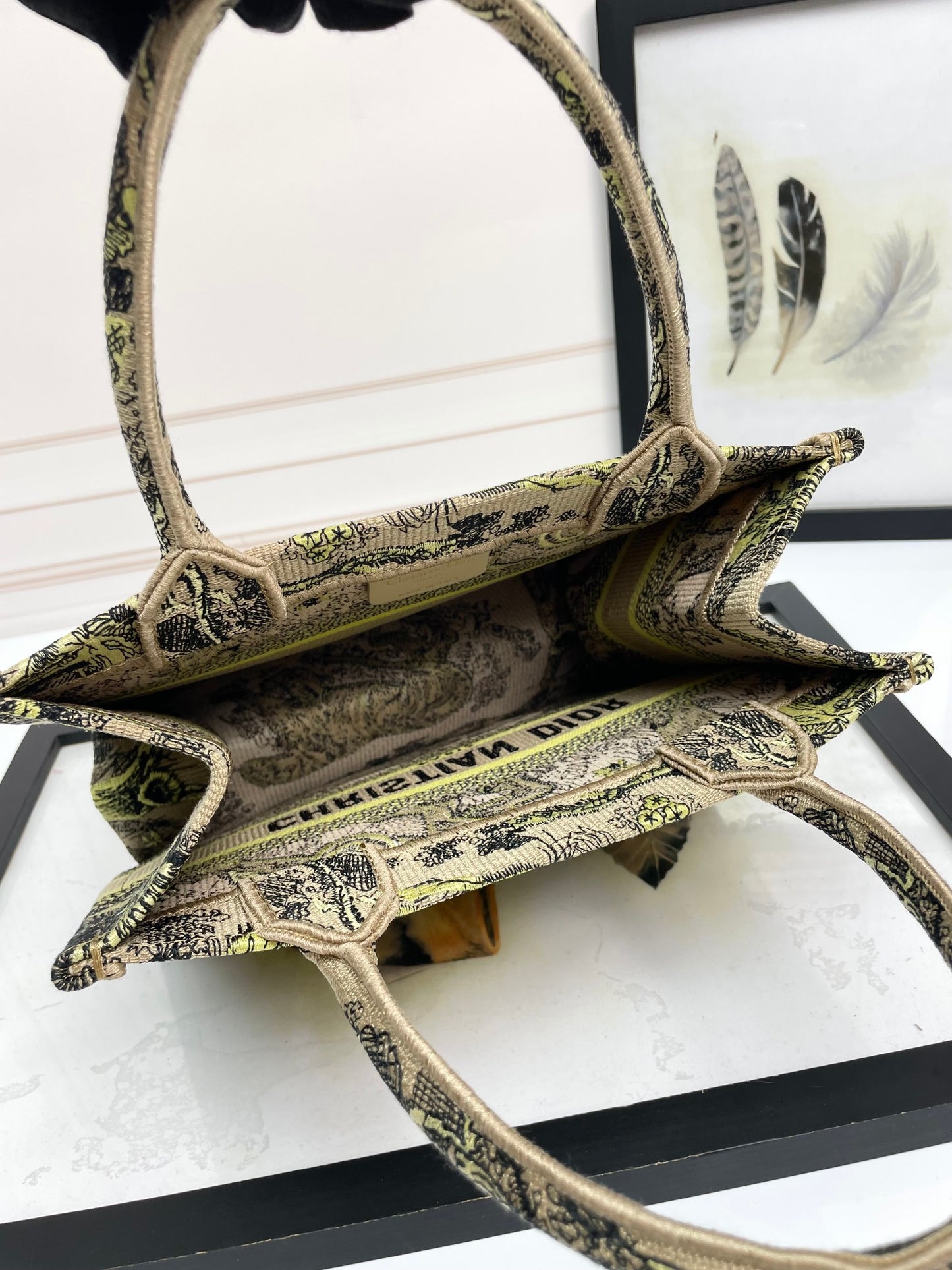 Dior Embroidered Tiger Jungle Canvas Tote Bag Luxury Handbag