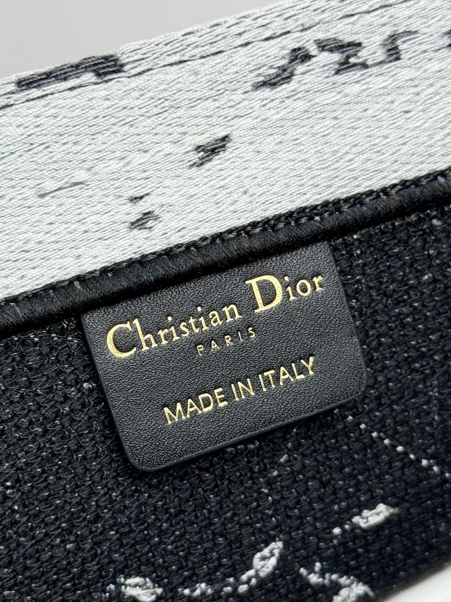 Christian Dior Book Tote - Black and White City Skyline Canvas Bag