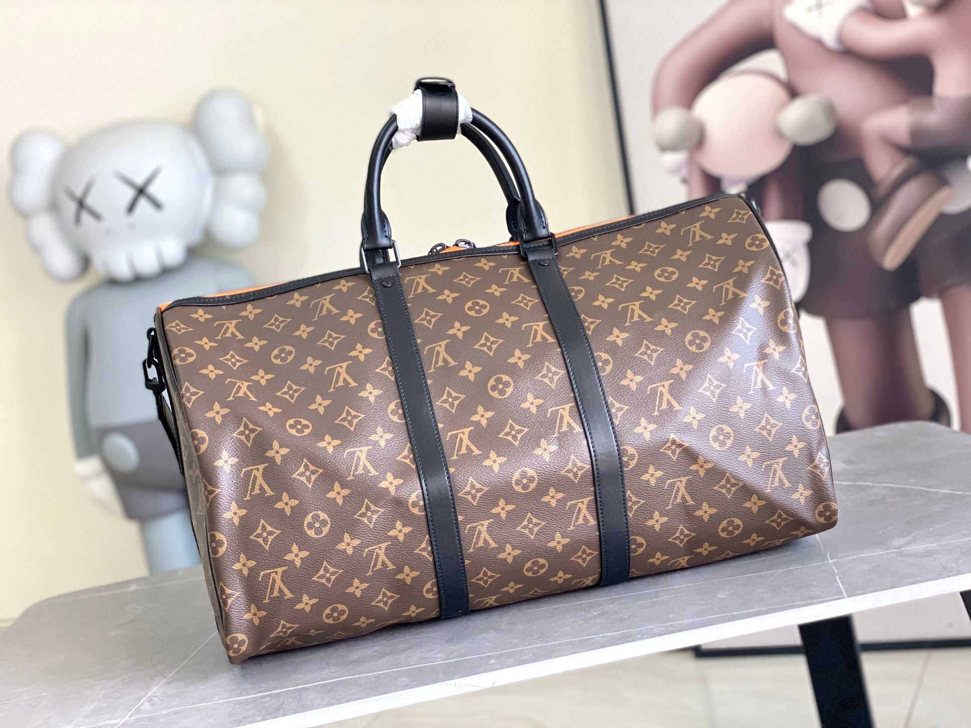 Louis Vuitton Brown Monogram Canvas Travel Duffle Bag with Cartoon Print