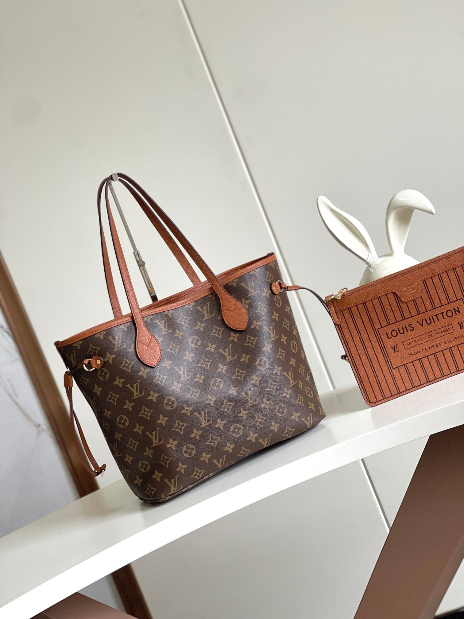 Saint Laurent Shopping Leather Tote Bag - Tan Brown