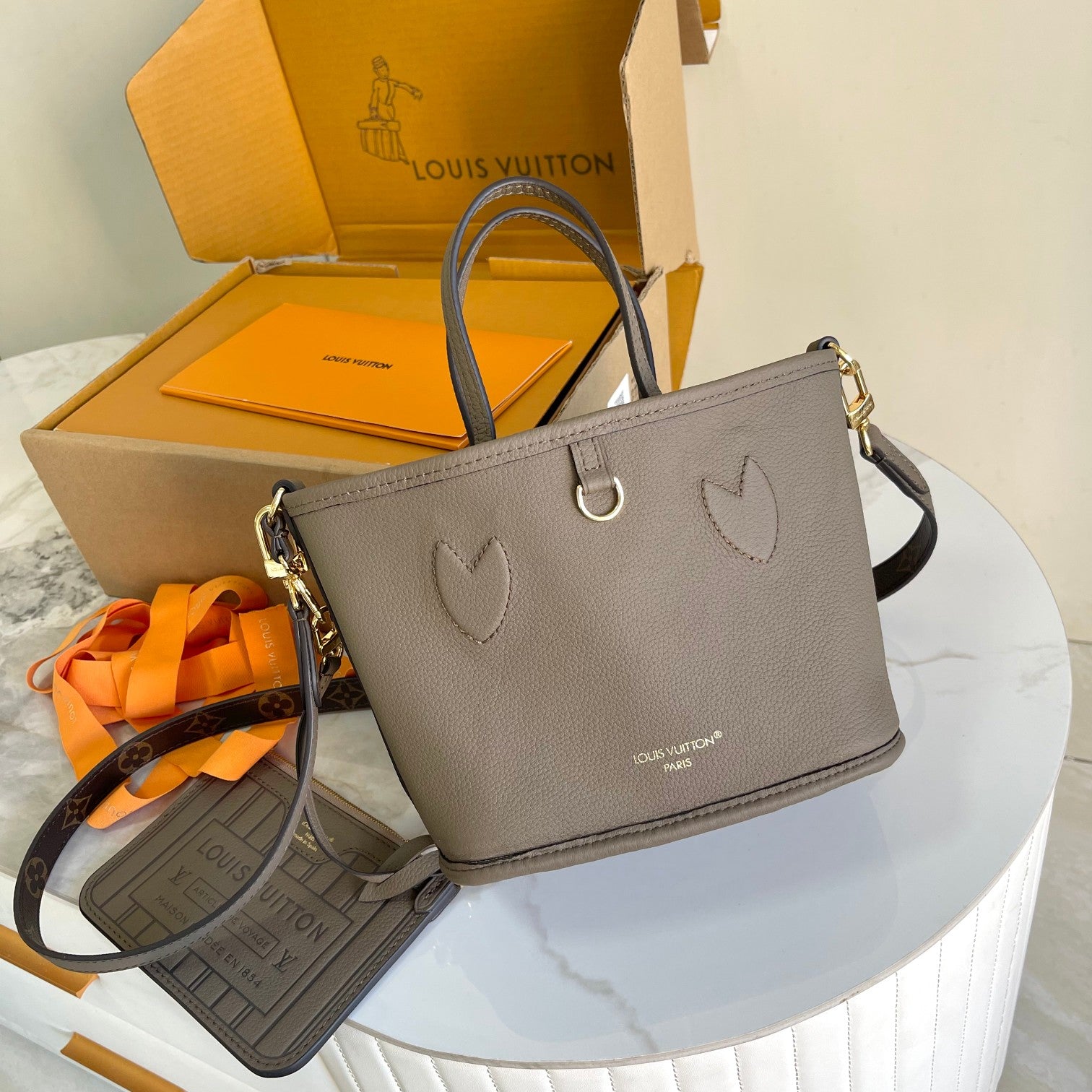Louis Vuitton Petit Palais Handbag - Tourterelle Monogram Empreinte Leather