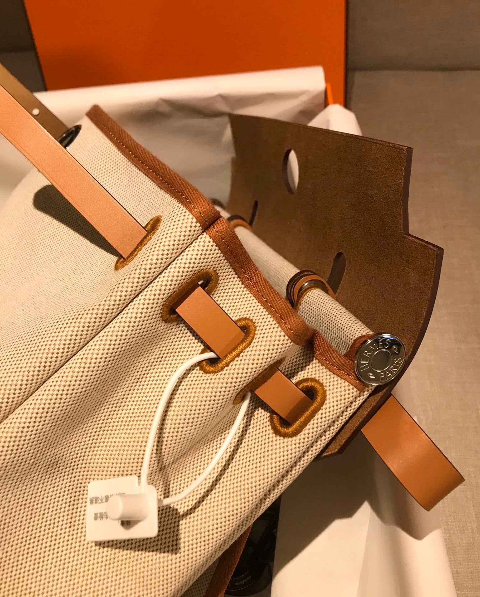 Hermès Herbag Zip Canvas and Leather Handbag - Beige and Tan