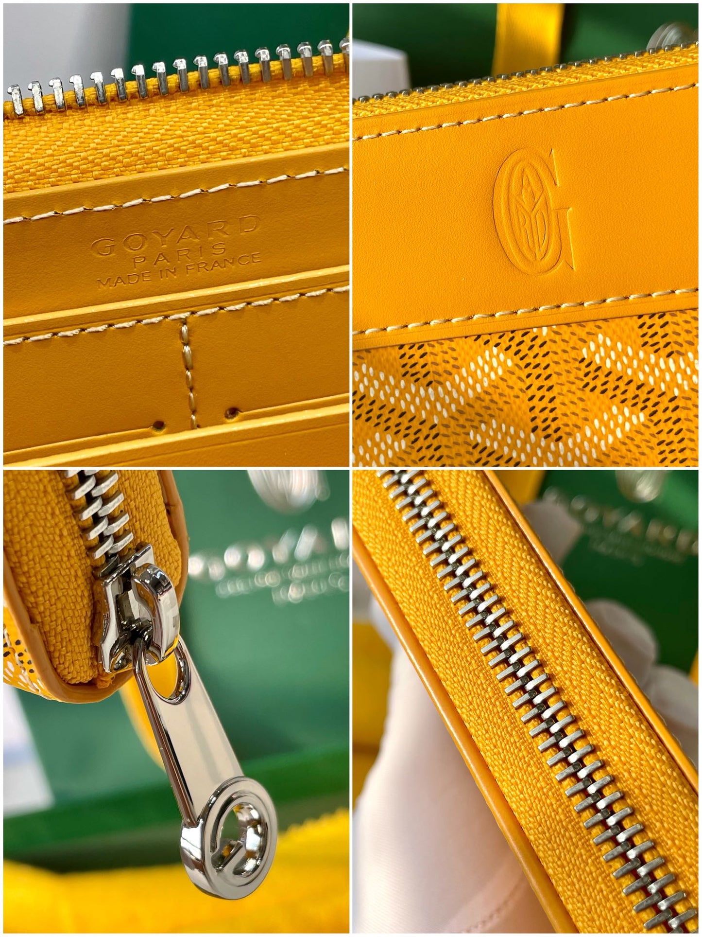 Gogy Luxury Yellow Chevron Pattern Long Wallet Clutch Organizer