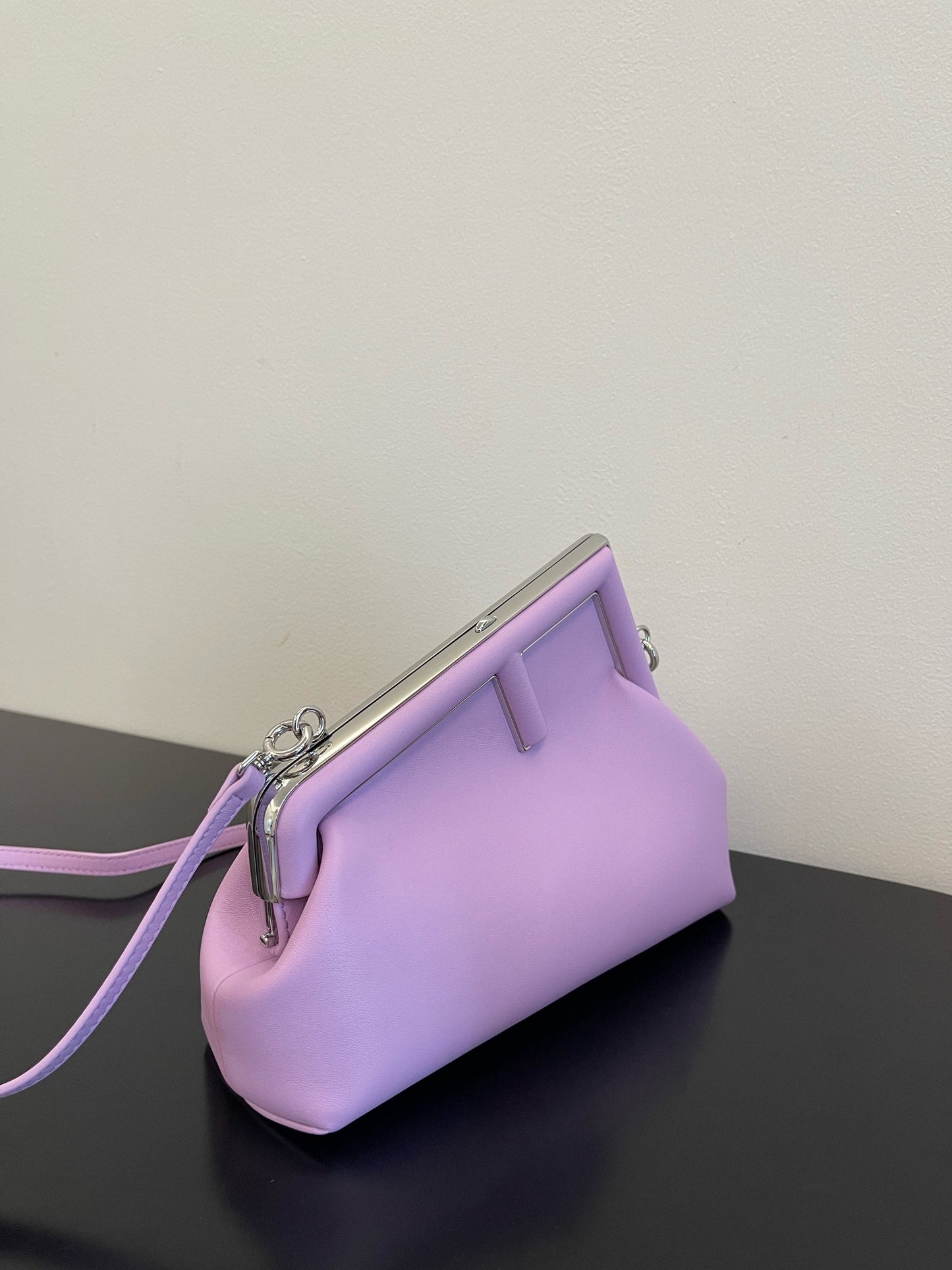 Fendi First Small Lilac Nappa Leather Bag with Detachable Strap