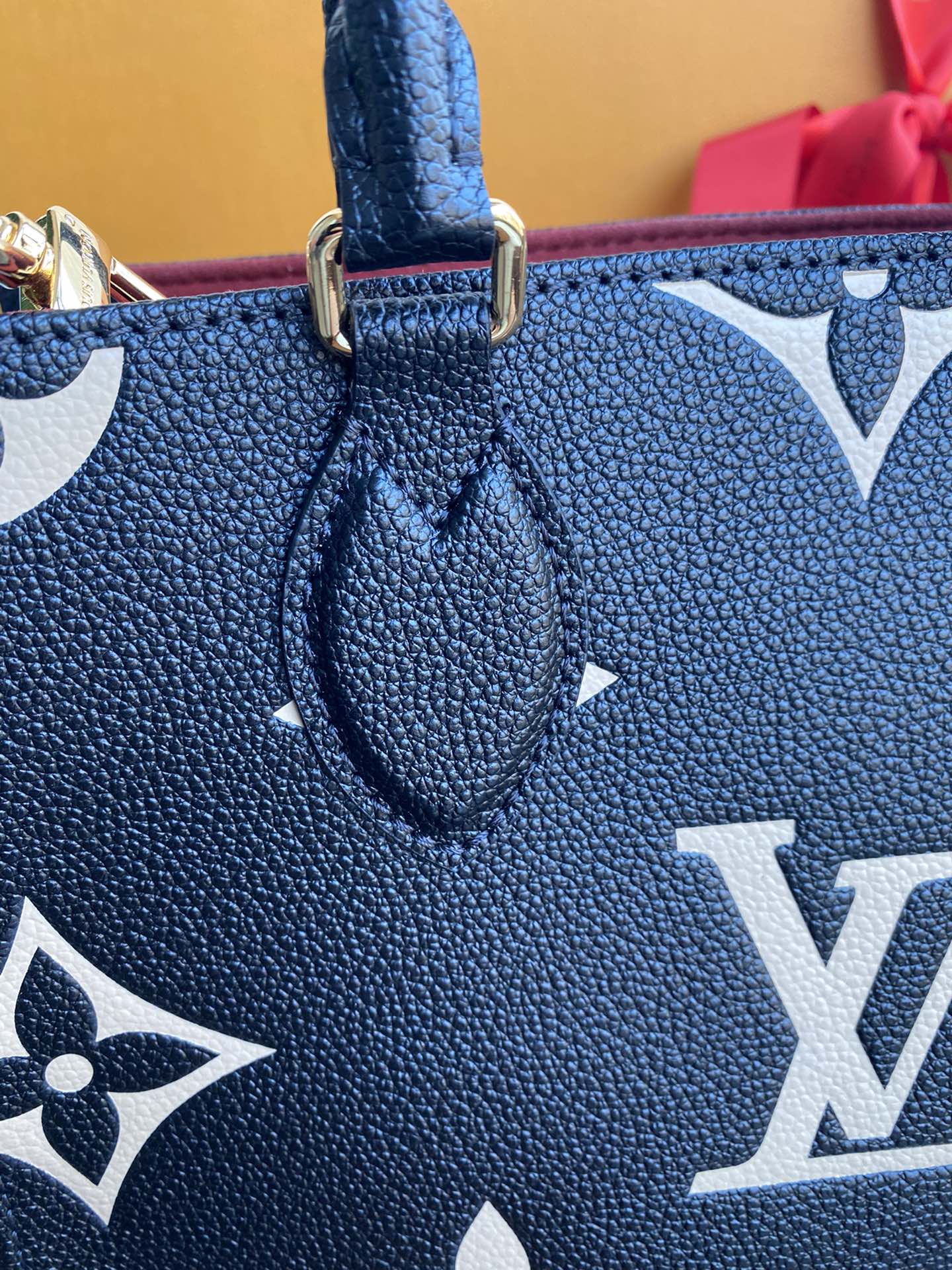 Louis Vuitton Black and Beige Monogram Leather Tote Bag with Shoulder Strap