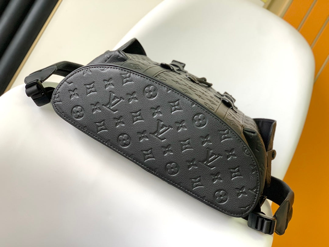 Louis Vuitton Christopher PM Monogram Shadow Black Leather Backpack