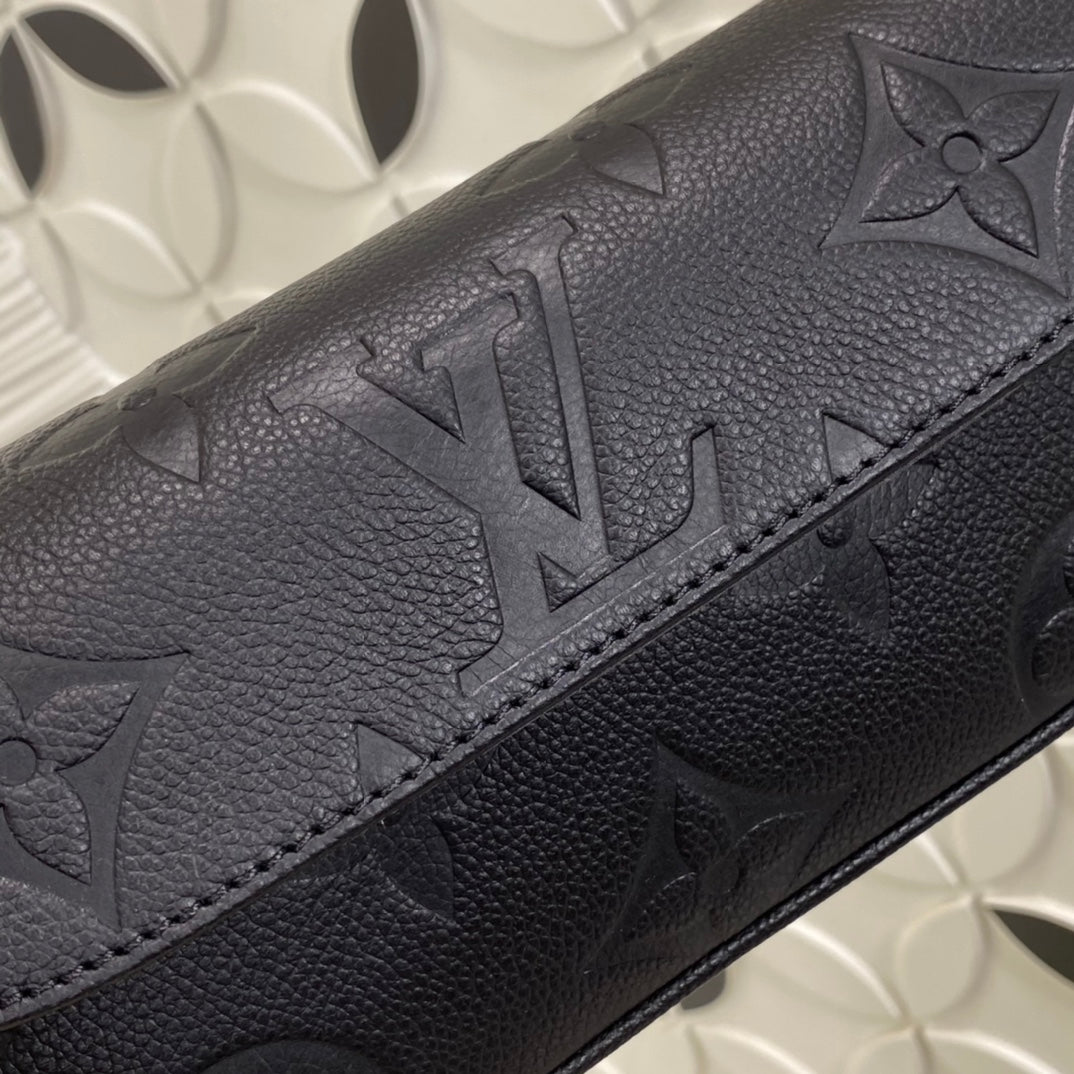 Louis Vuitton Monogram Empreinte Pochette Accessories Black Leather Shoulder Bag