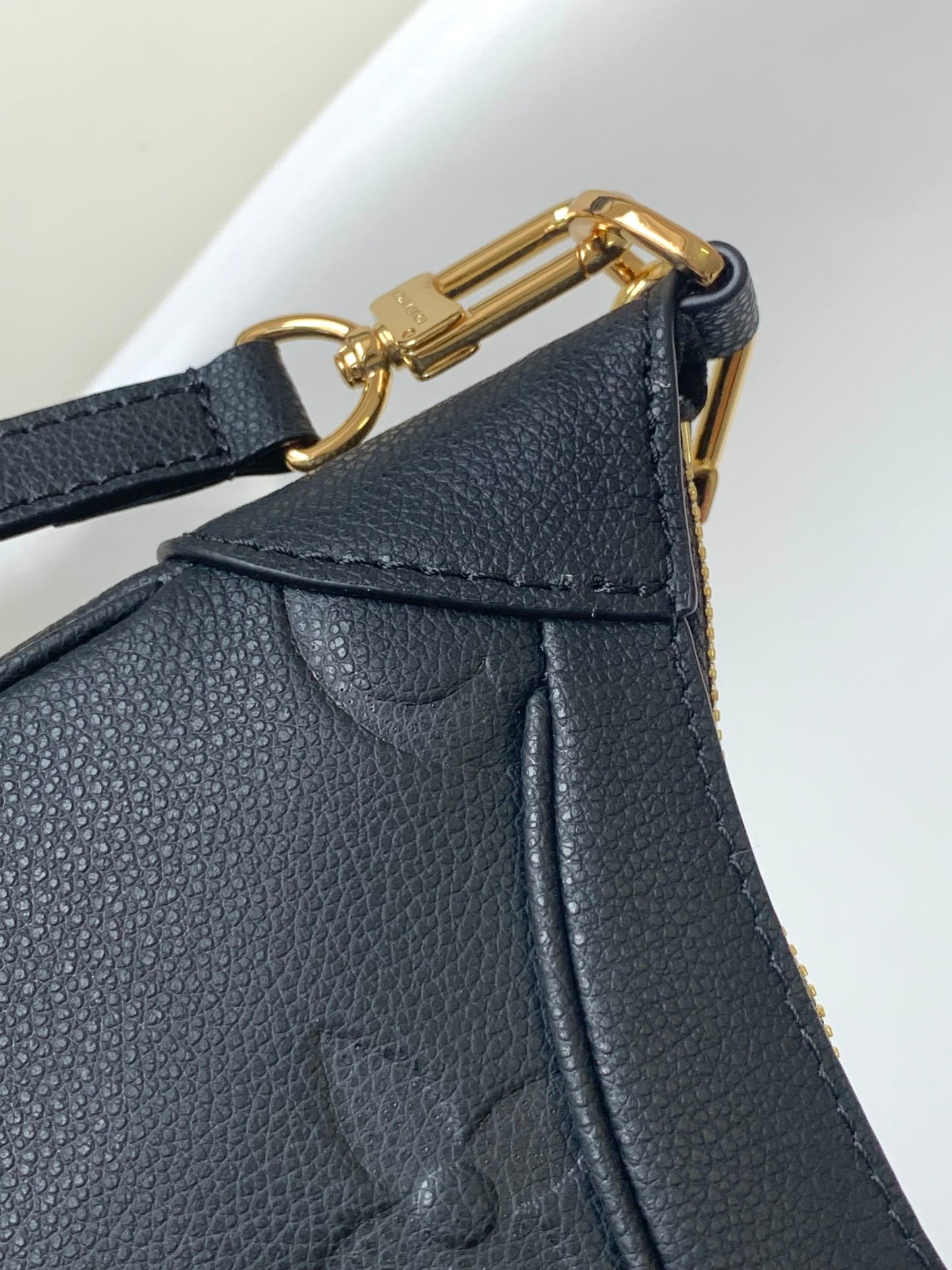 Louis Vuitton Black Embossed Leather Crescent Shoulder Bag and Crossbody