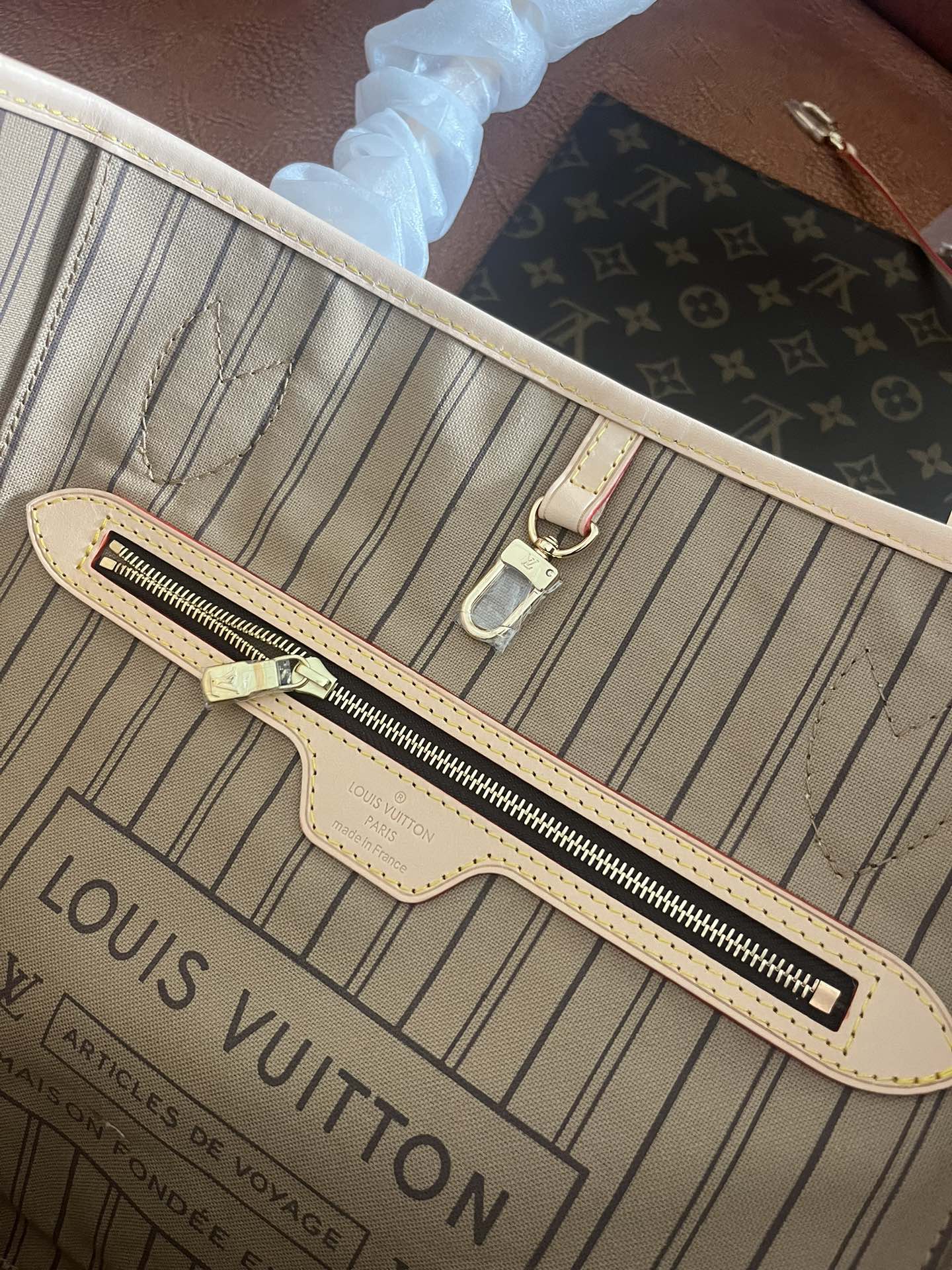 Louis Vuitton Brown Monogram Print Canvas Shoulder Tote Bag with Leather Straps
