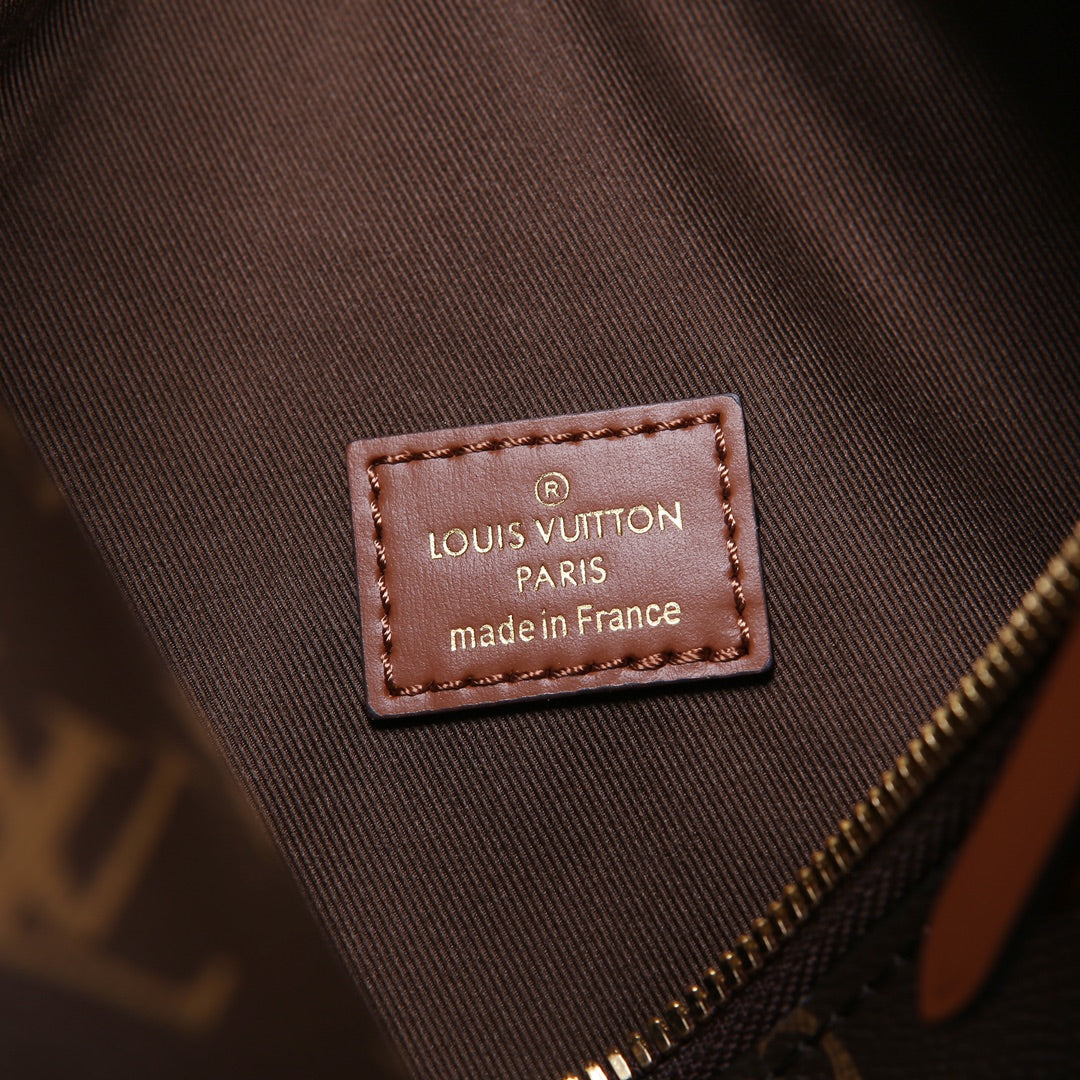 Louis Vuitton Classic Brown Monogram Crescent Shoulder Bag with Gold Chain