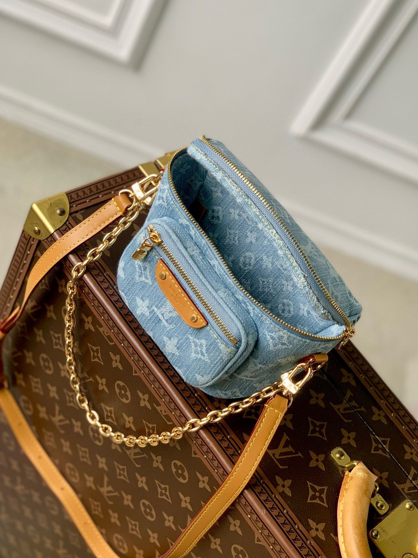 Louis Vuitton Mini Bumbag Monogram Denim Blue