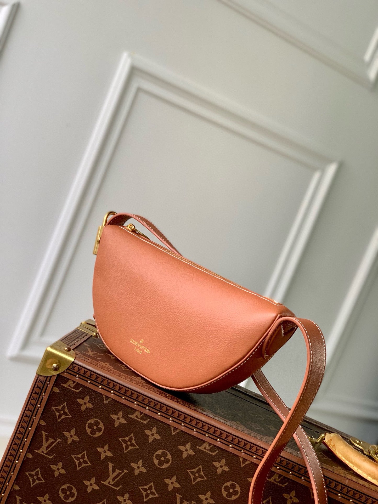 Louis Vuitton Atlantis BB Bag - Caramel Grained Leather Shoulder Bag