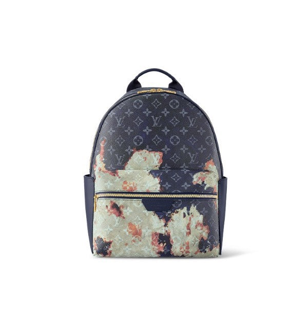 Louis Vuitton Luxury Monogram Backpack with Abstract Watercolor Floral Print