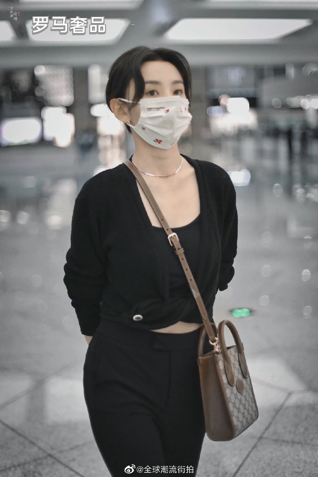 Gucci Vintage Monogram Canvas Mini Tote Handbag with Leather Trim